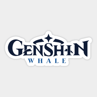 Genshin Impact whale logo typography Sticker